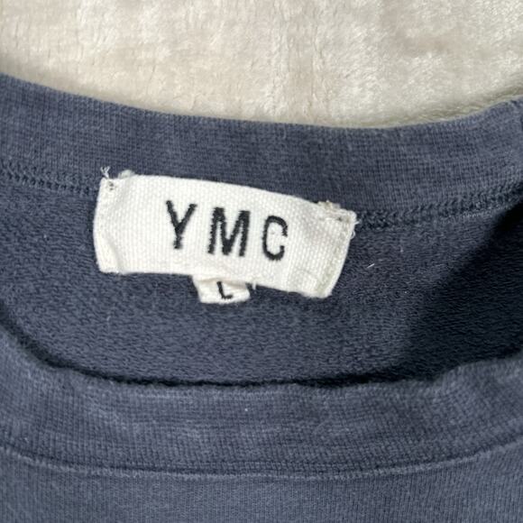 YMC Hang Loose London Print Cropped Sweatshirt Navy Blue Women’s Size Large - Picture 3 of 6